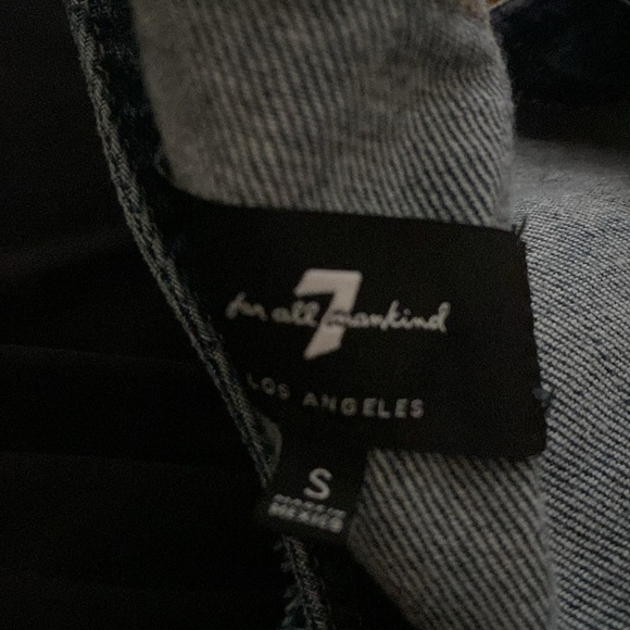 7 for all mankind / inside out  Button Front Dress w/ Distressing denim mini S - Picture 4 of 4